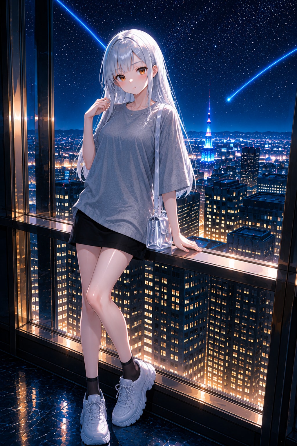 夜景（ダイヤモンドアート風）