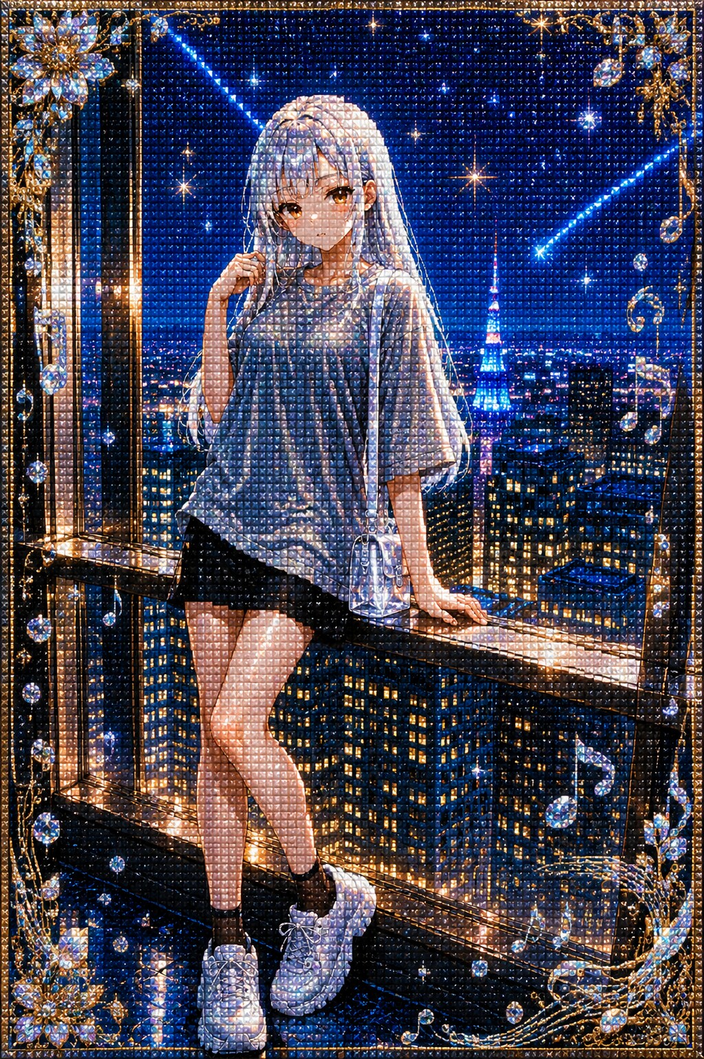夜景（ダイヤモンドアート風） | の人気AIイラスト・グラビア
