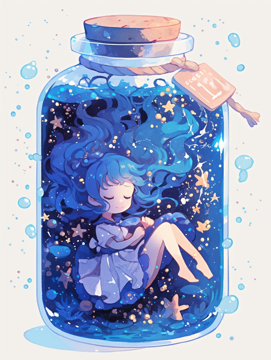 「瓶詰の少女」蒼108 | の人気AIイラスト・グラビア
