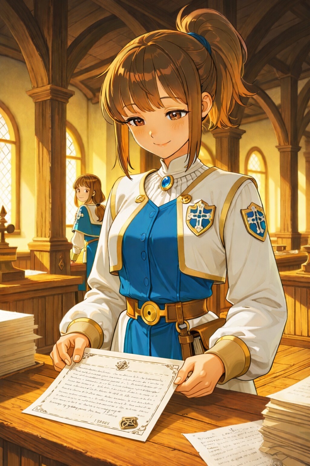 冒険者ギルドの新人受付嬢 | の人気AIイラスト・グラビア