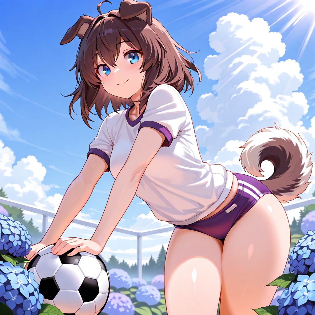 犬耳ちゃんと紫ブルマ！