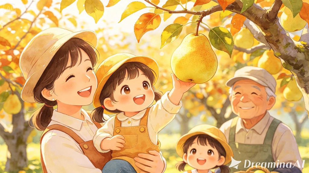 園児達と秋の遠足｜梨狩り１（78/100）