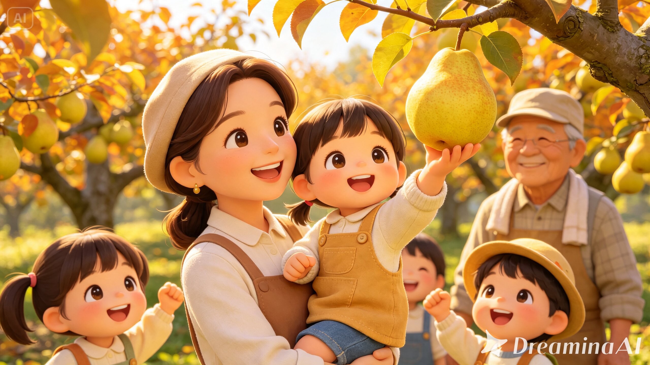 園児達と秋の遠足｜梨狩り１（78/100） | の人気AIイラスト・グラビア
