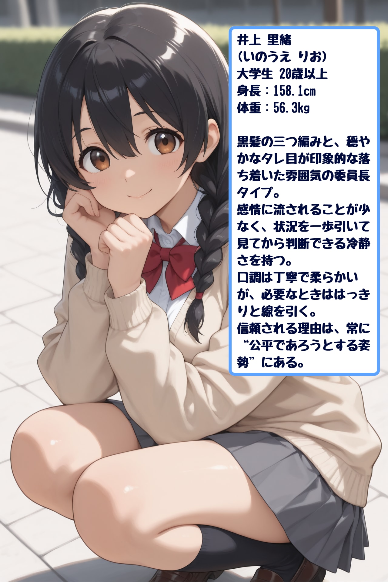 【オリジナルキャラ紹介③】井上 里緒 | の人気AIイラスト・グラビア