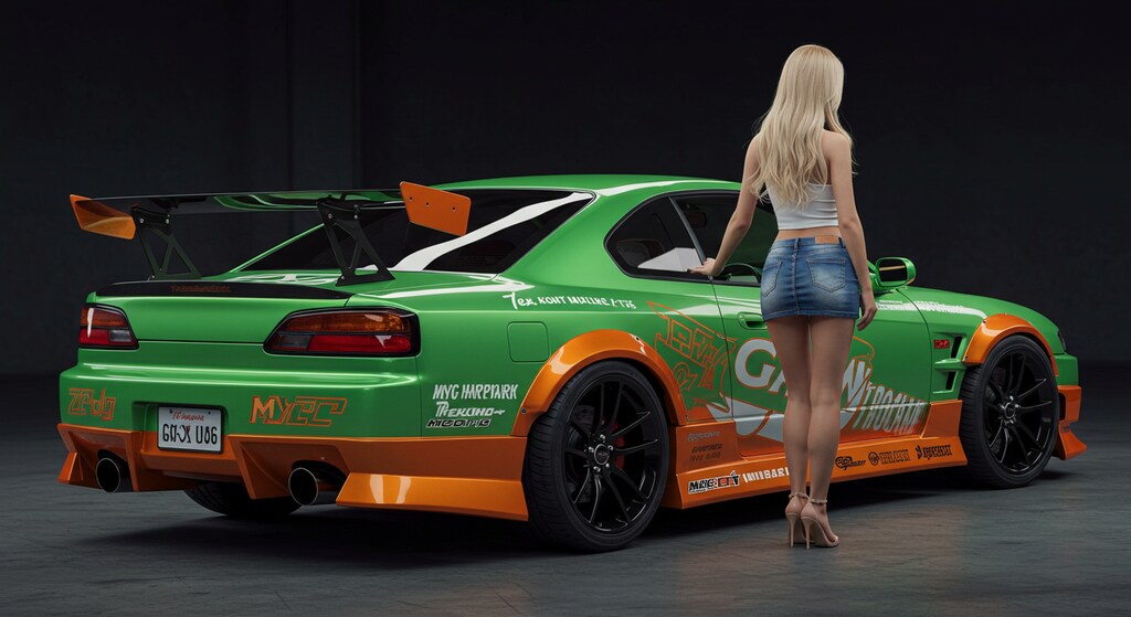 S15シルビアのドリ車と外人さん