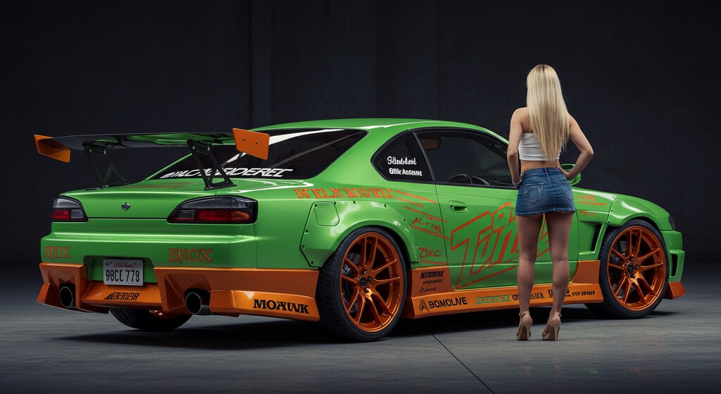 S15シルビアのドリ車と外人さん