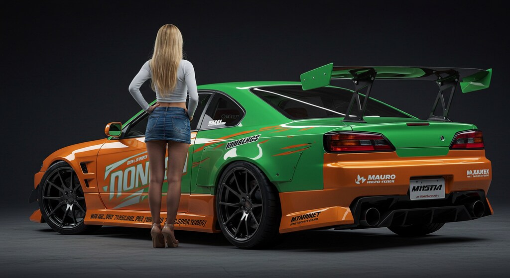S15シルビアのドリ車と外人さん
