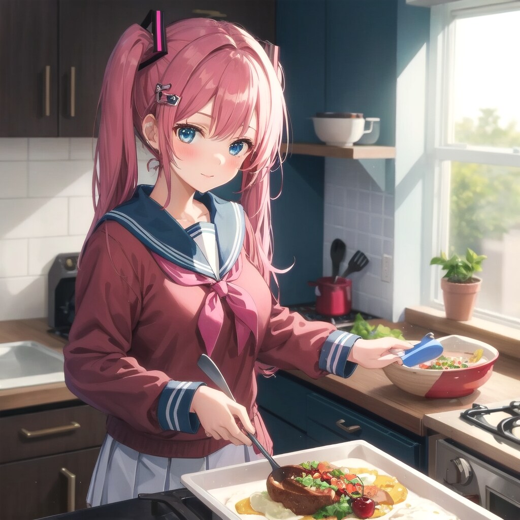 ピンクのセーラー服