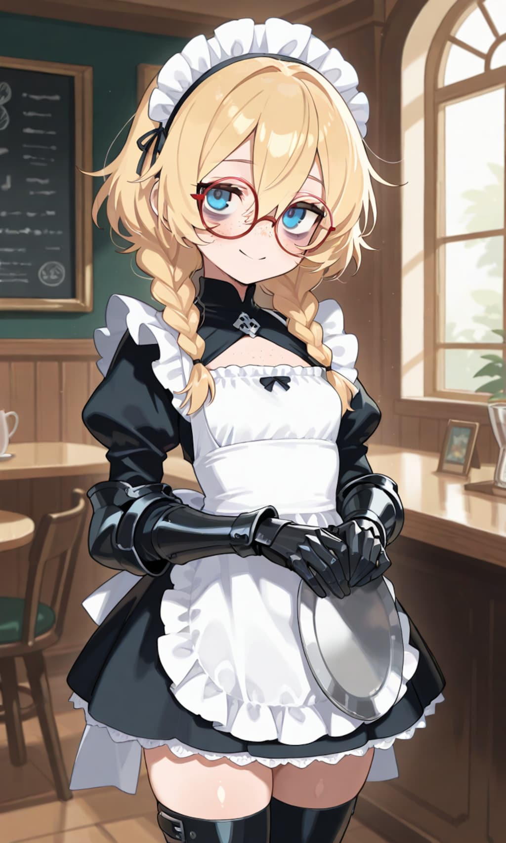 アーマーメイドカフェでバイト中