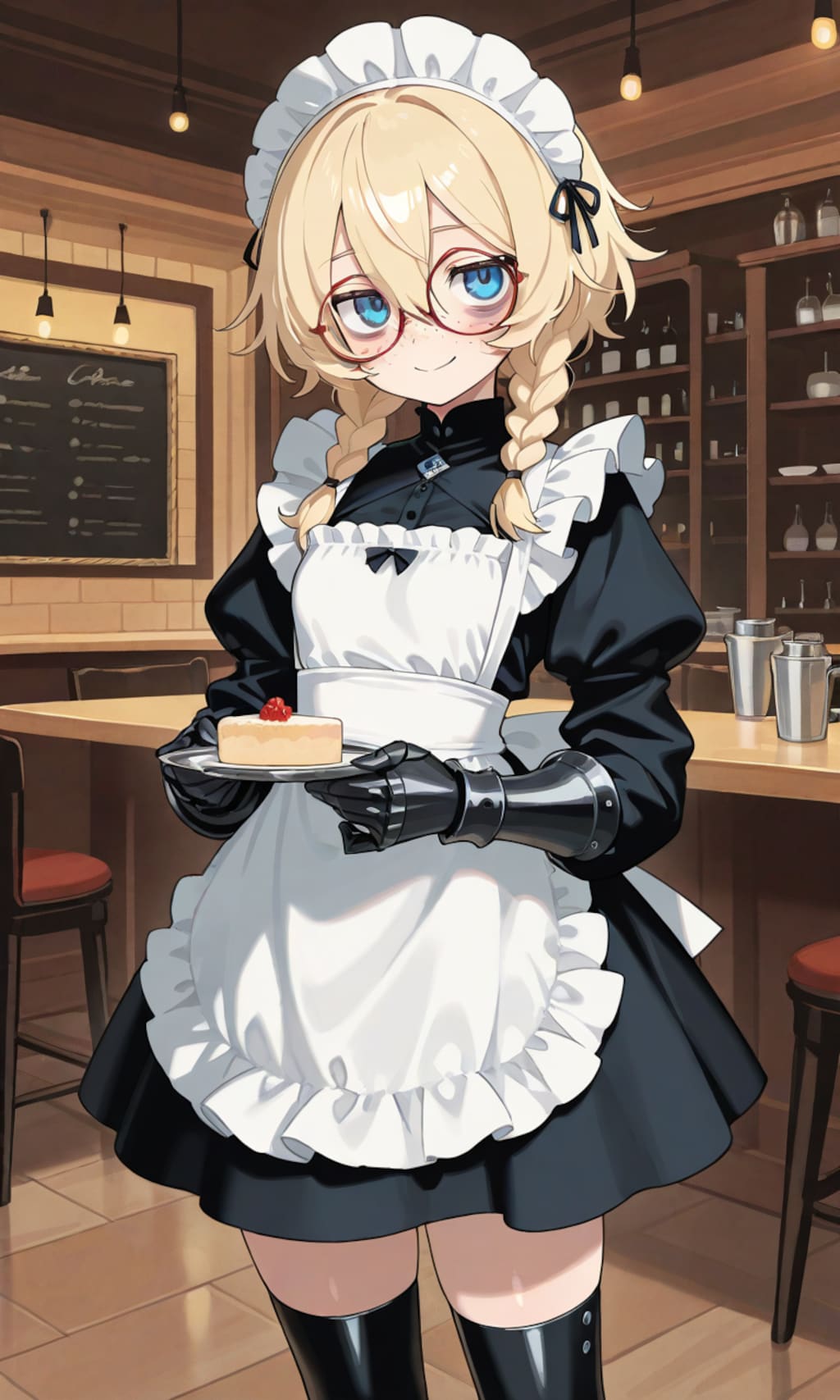 アーマーメイドカフェでバイト中