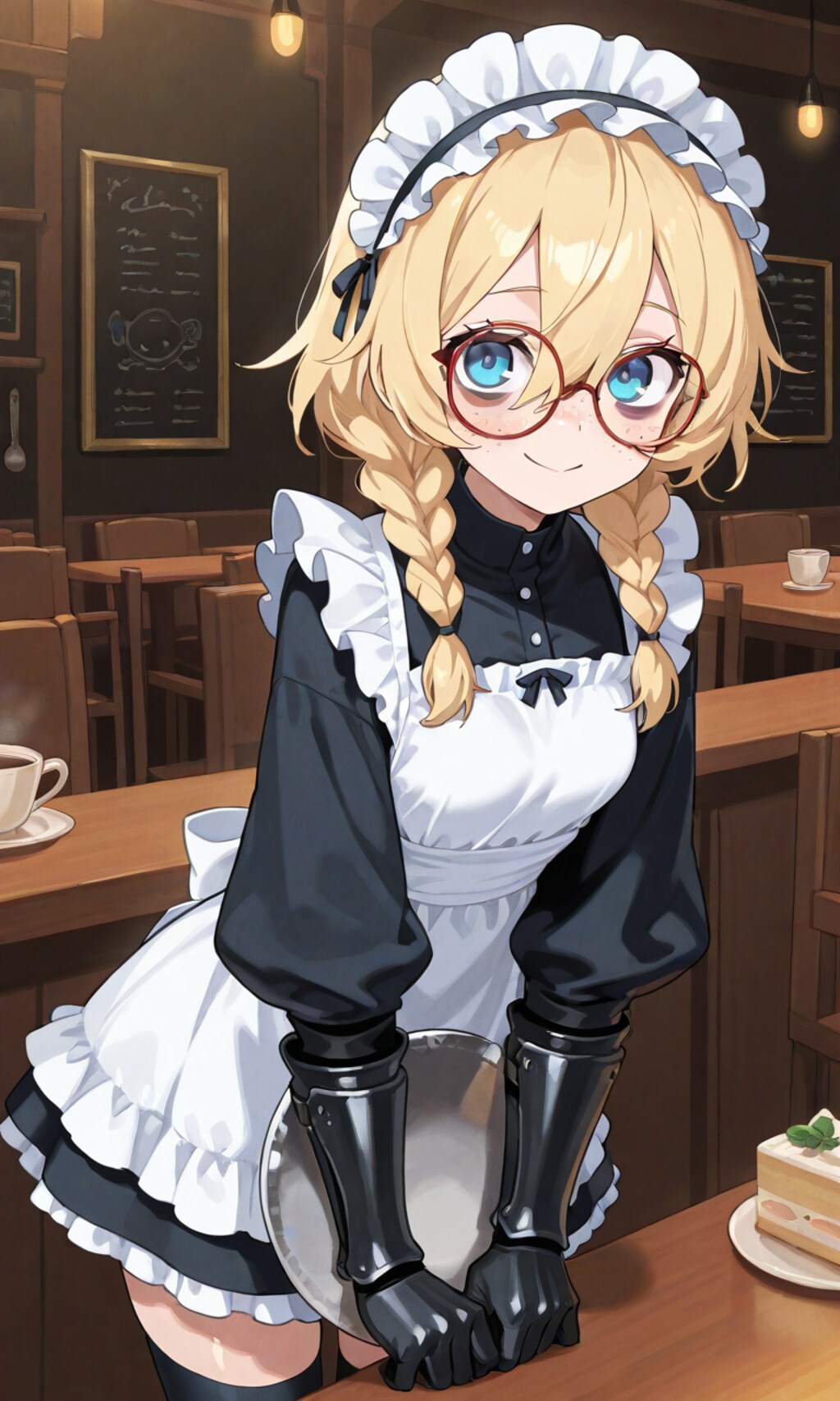 アーマーメイドカフェでバイト中