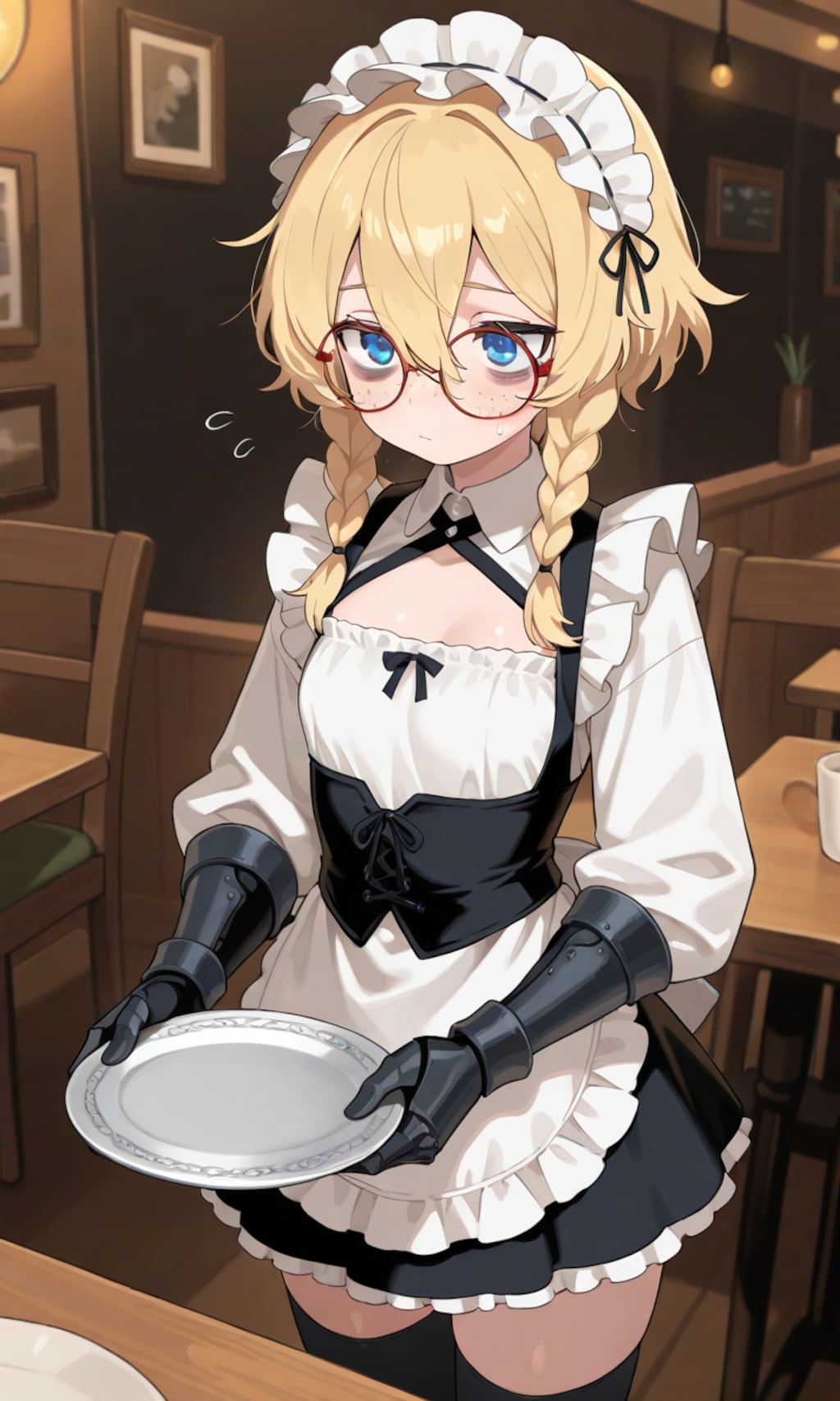 アーマーメイドカフェでバイト中