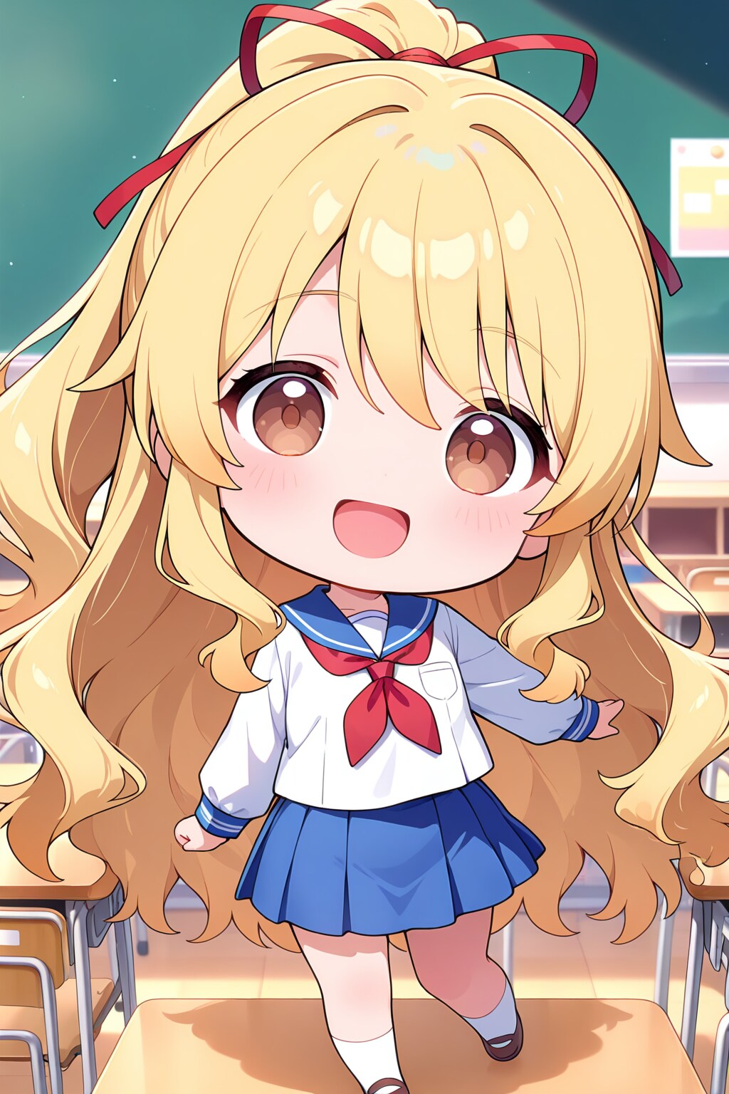 髪が伸びちゃったちび金ポニテちゃん
