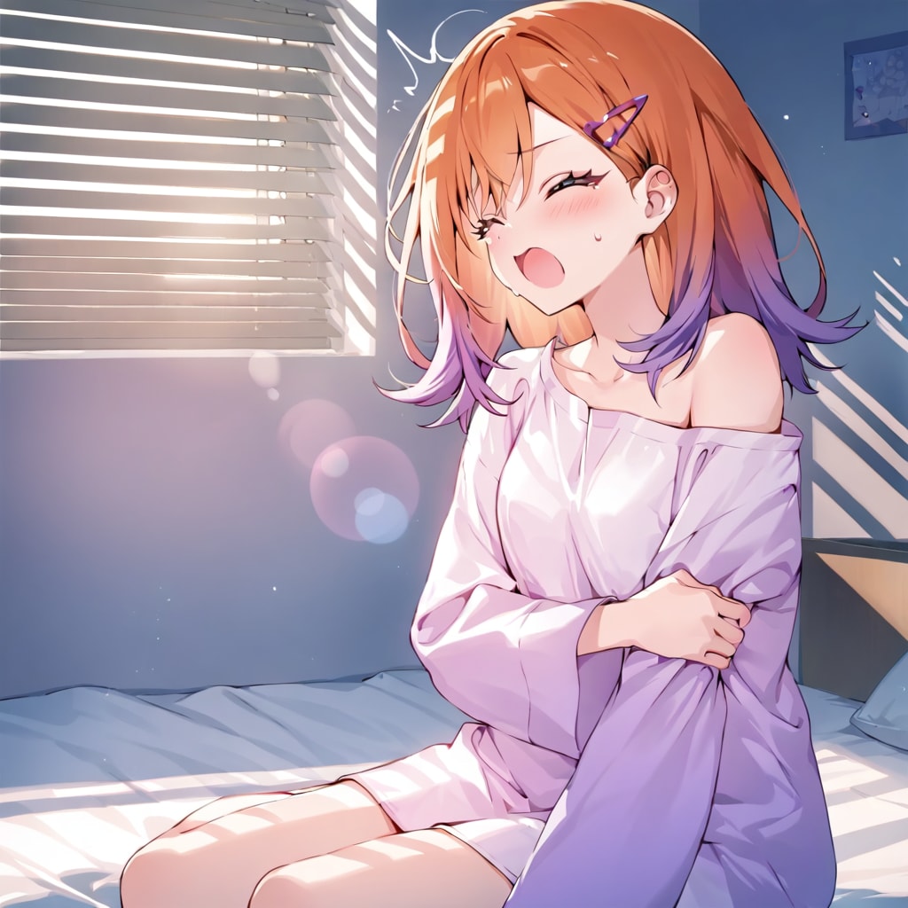 おはよーって、うで痛ッ…