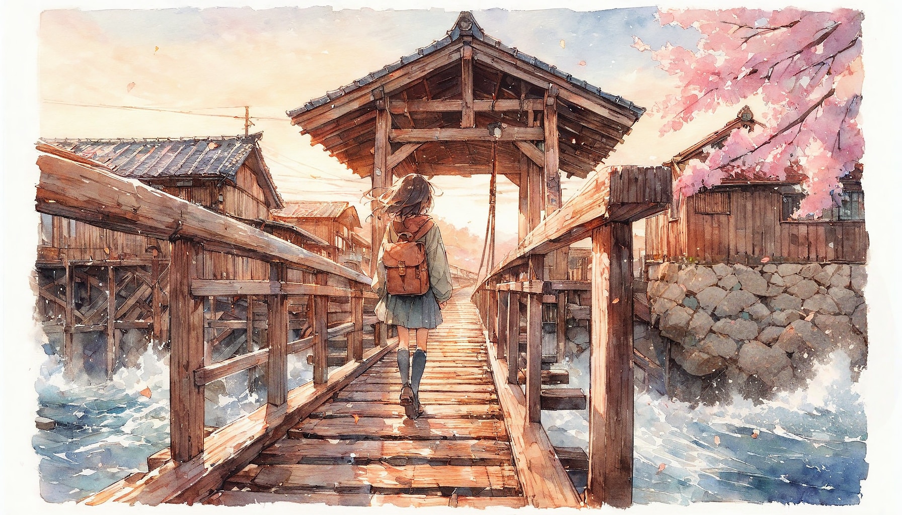 木の橋と少女93 | の人気AIイラスト・グラビア