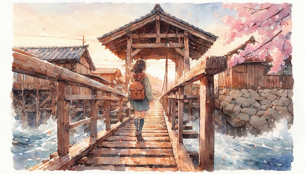 木の橋と少女93