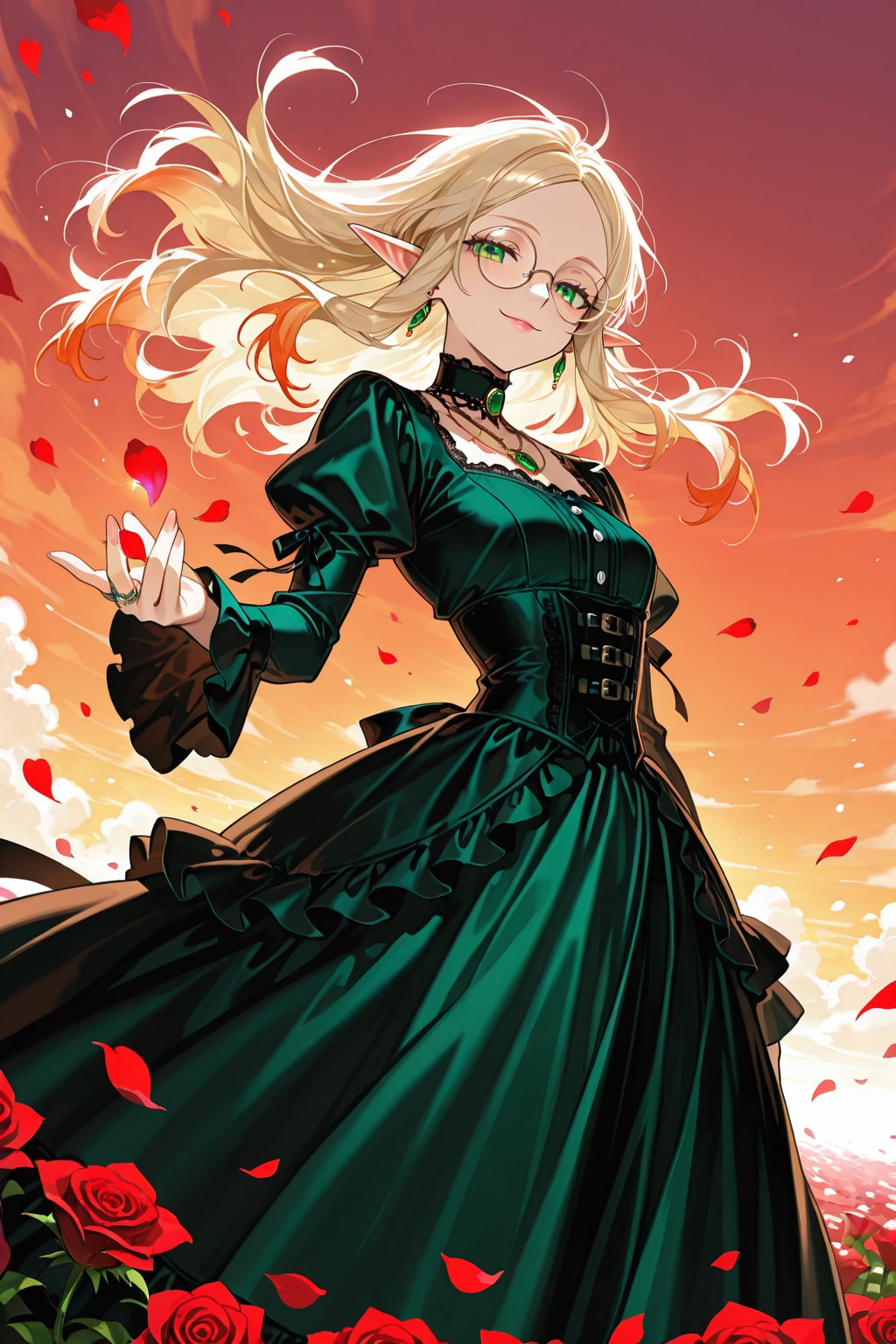 エルフさんと薔薇