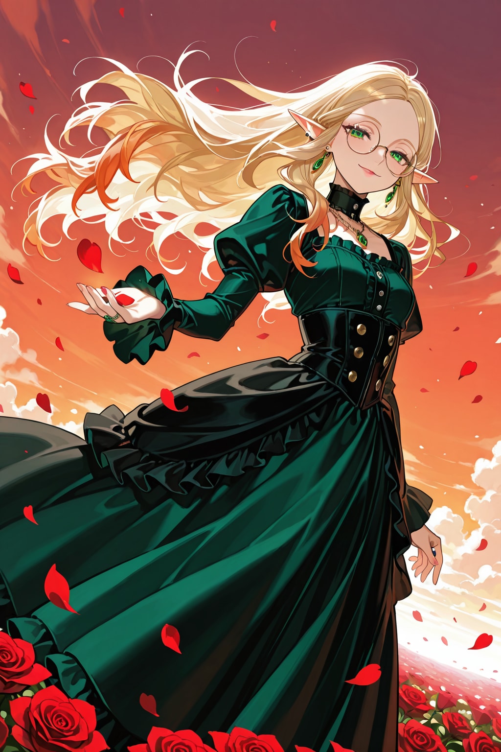 エルフさんと薔薇