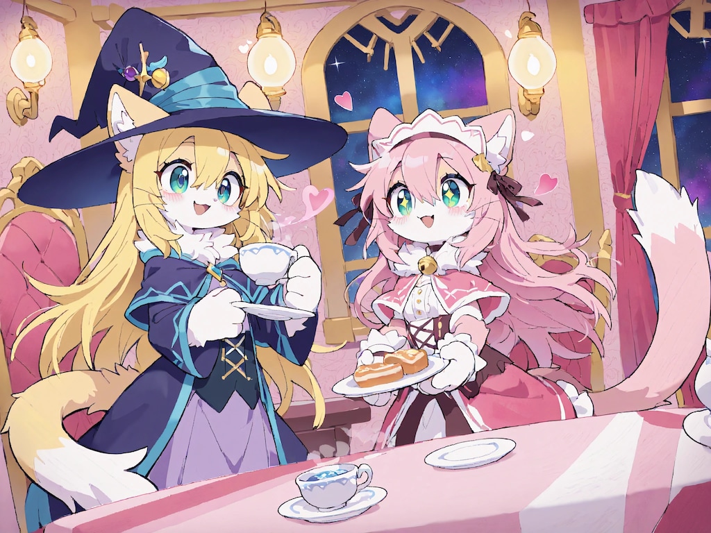 新しく作った猫の魔女ちゃん。☕