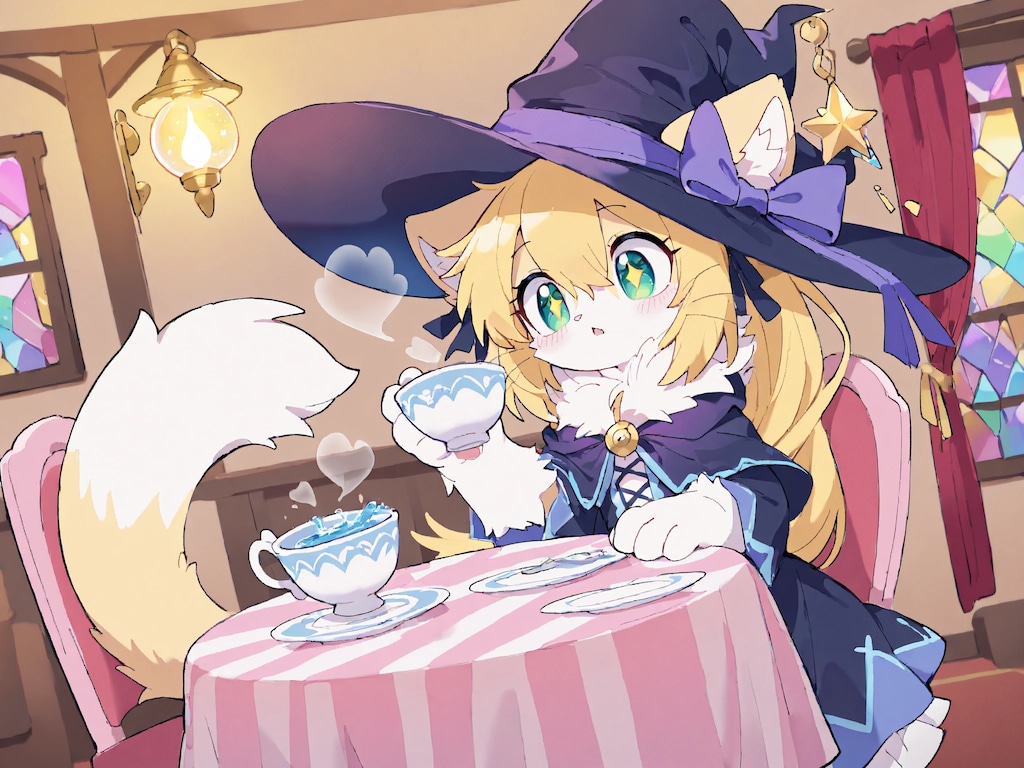 新しく作った猫の魔女ちゃん。☕