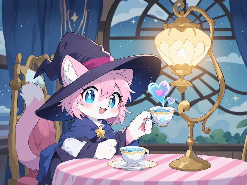 新しく作った猫の魔女ちゃん。☕