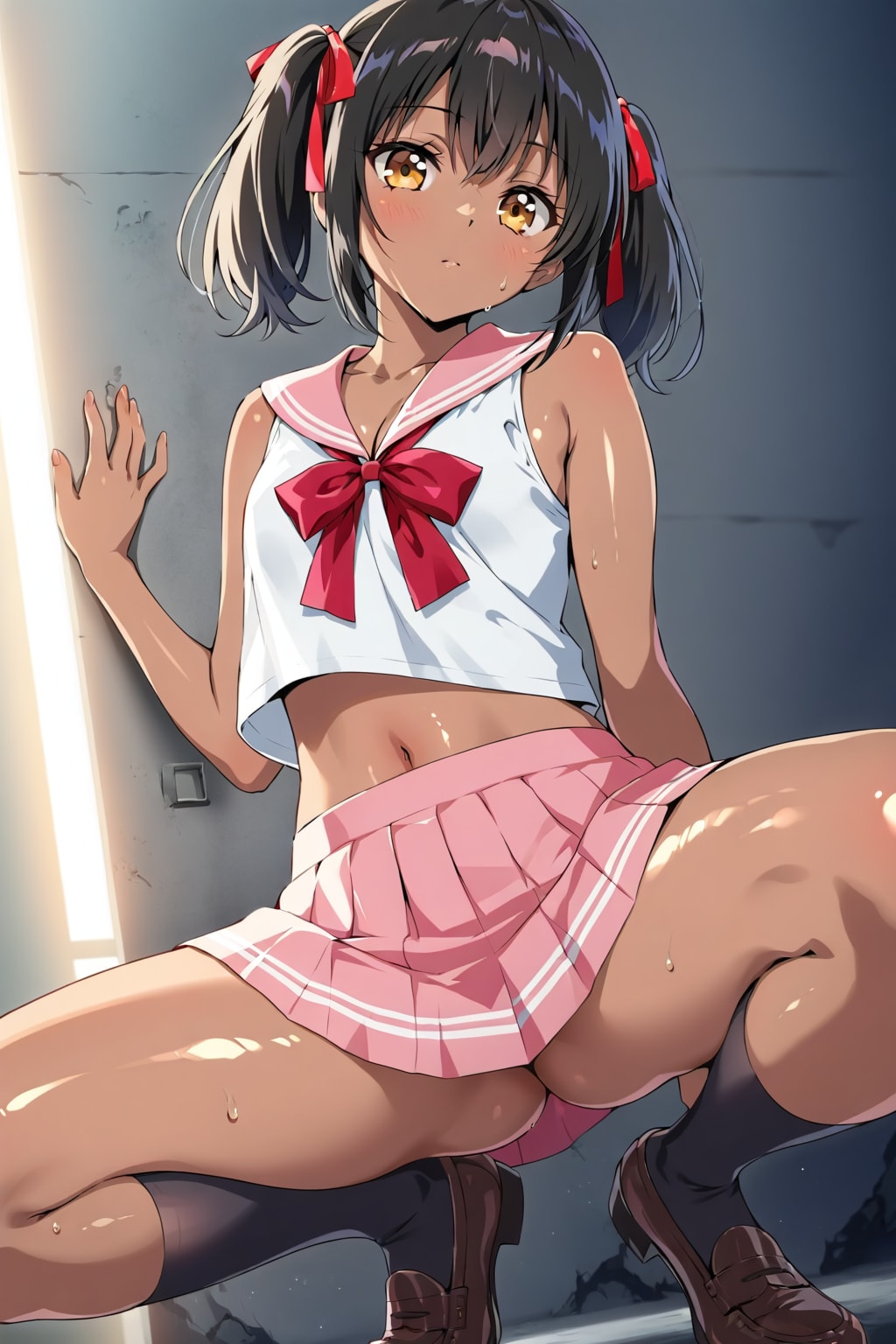 ツインテ　スリーブレス学園