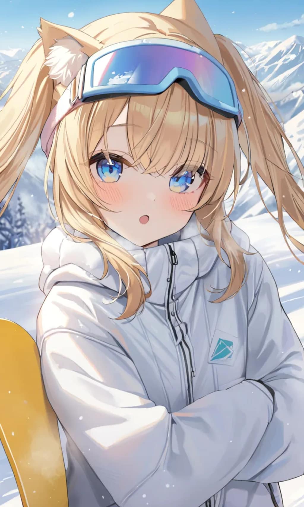 こるり「冬山は遊べる。姉は」まや「寒い」