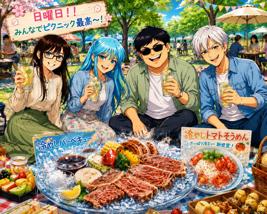 日曜日！バーベキュー！ピクニックだぁ！