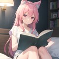 夜の読書 2枚目