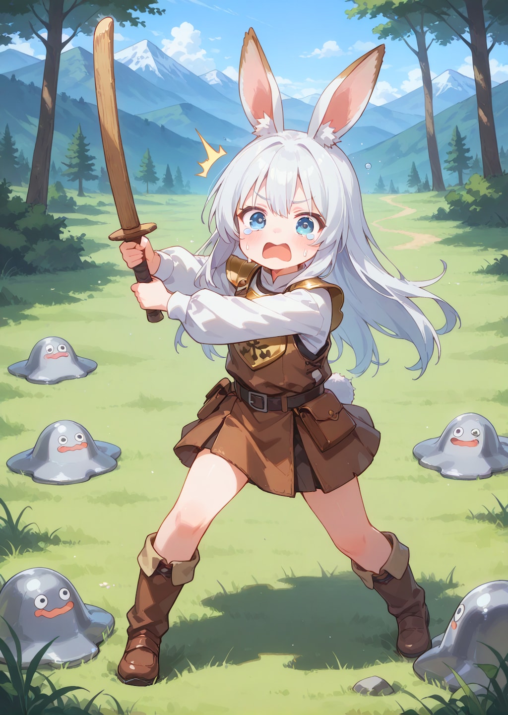 まもののむれにかこまれた