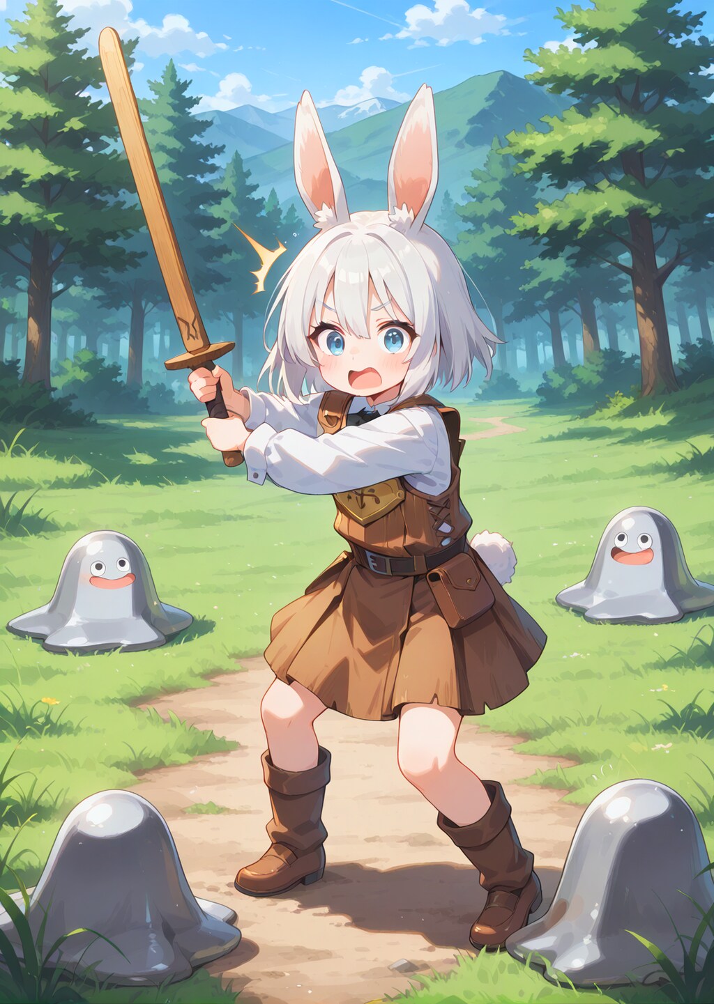 まもののむれにかこまれた