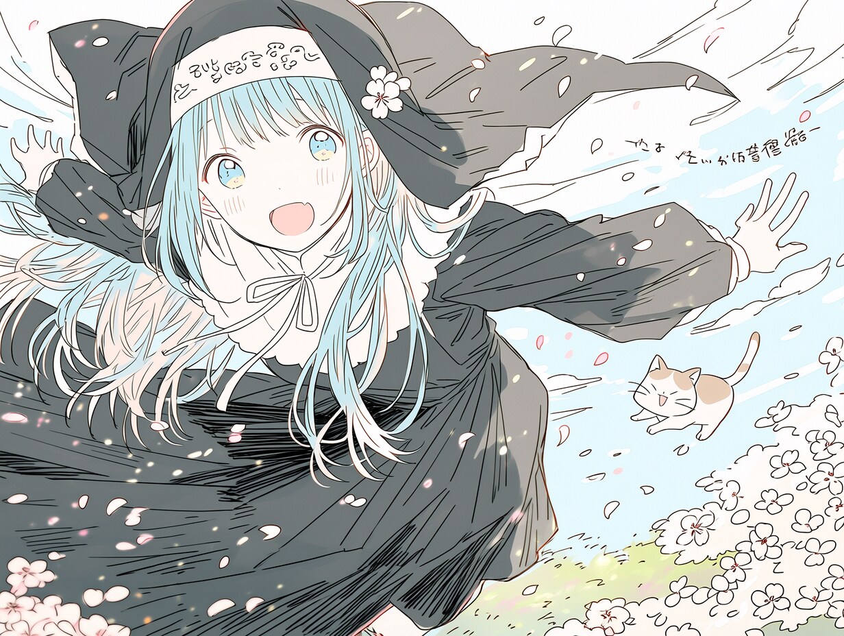 風で桜が散っちゃう～ | の人気AIイラスト・グラビア