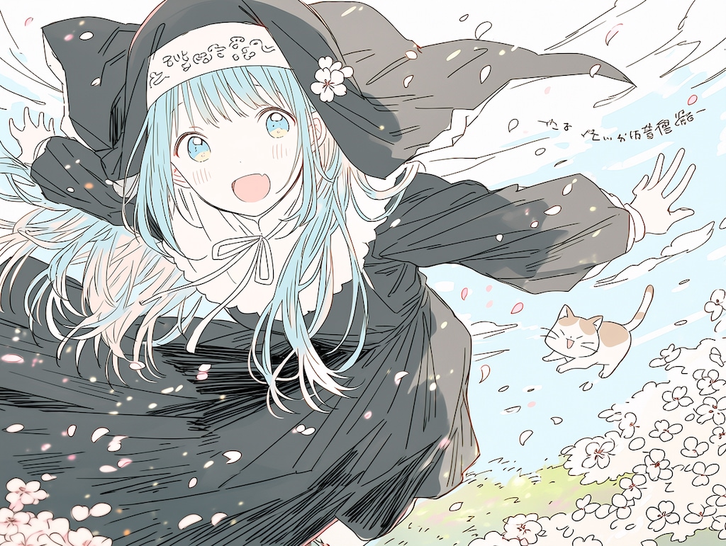 風で桜が散っちゃう～