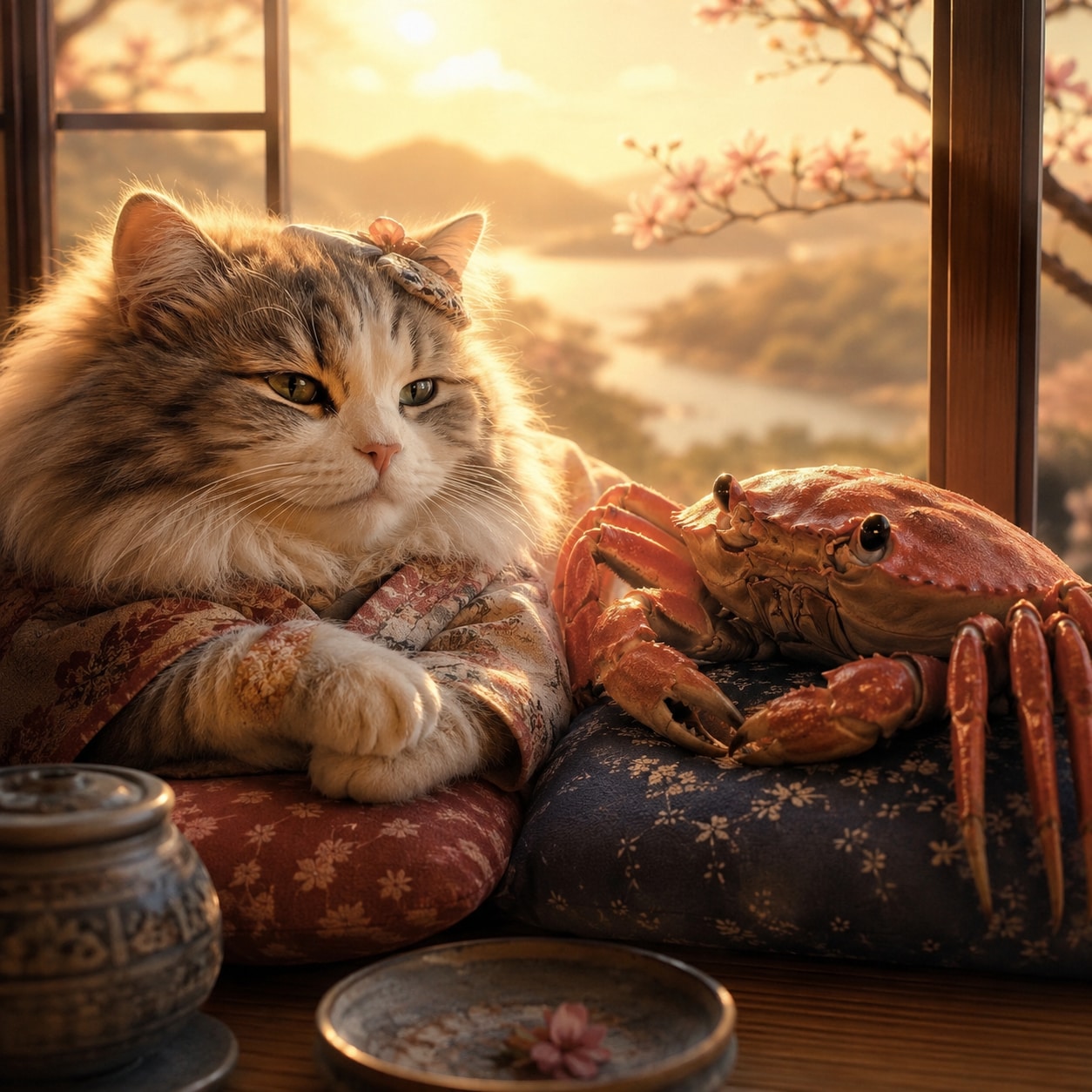 10年後のねこさまとカニさん | の人気AIイラスト・グラビア