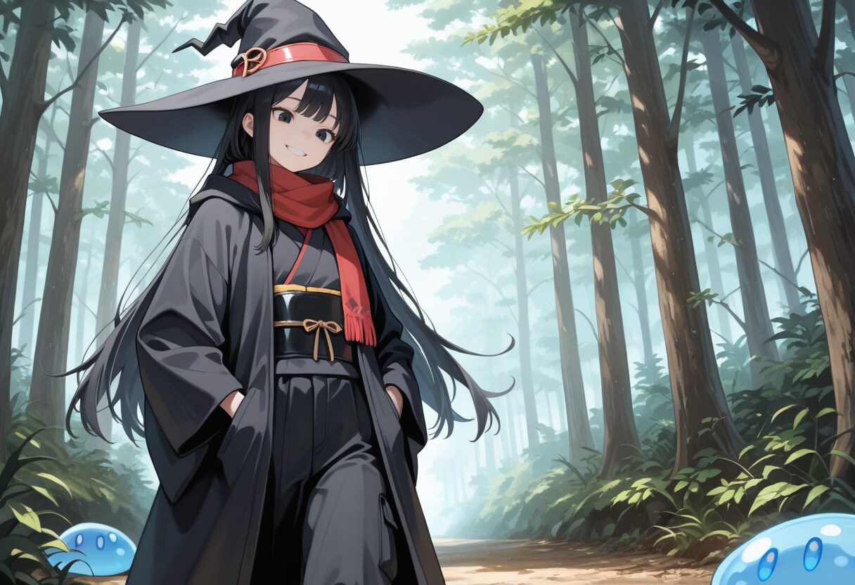 スライムの森を冒険する魔女さん