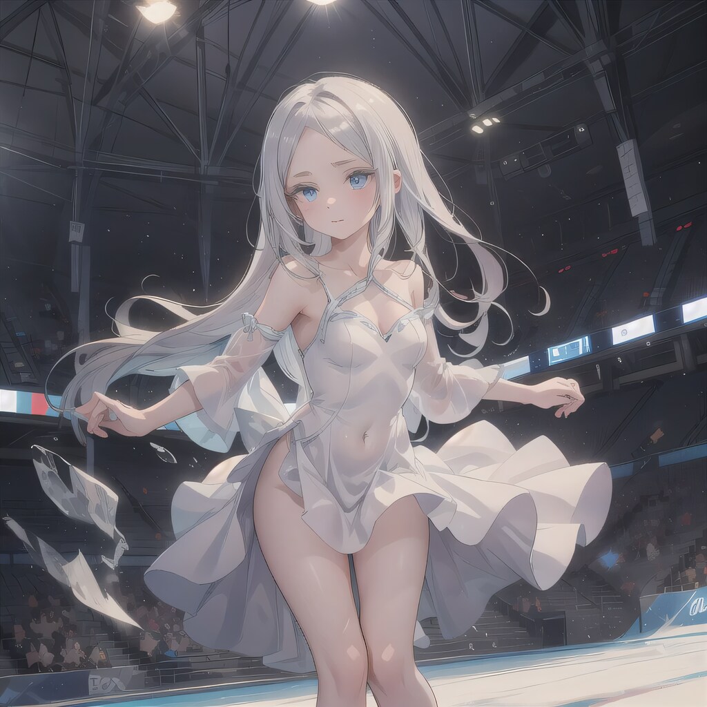 白髪ロングでフィギュアの少女