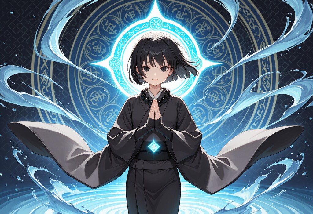 水の法力と僧侶さん