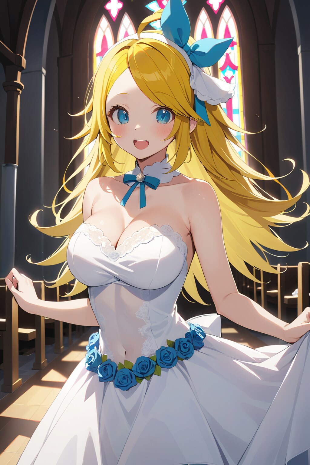ウェディングドレスを着た鏡音リン(大人リン)
