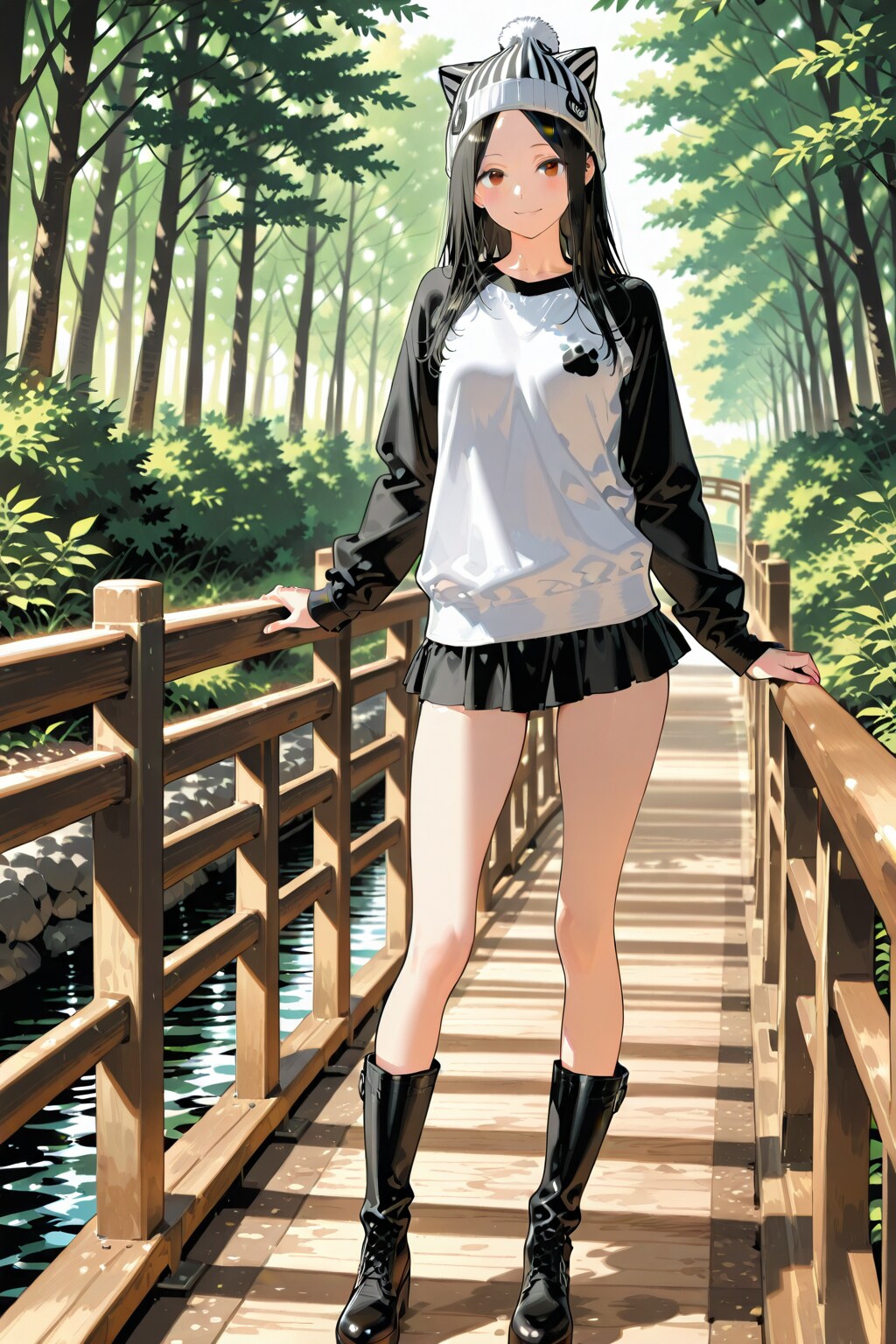 橋を塞ぐ子