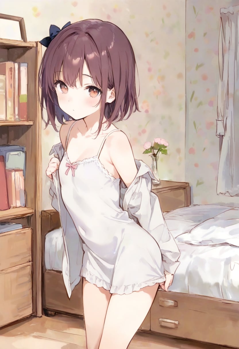 少女の部屋(水彩タッチ)(107)