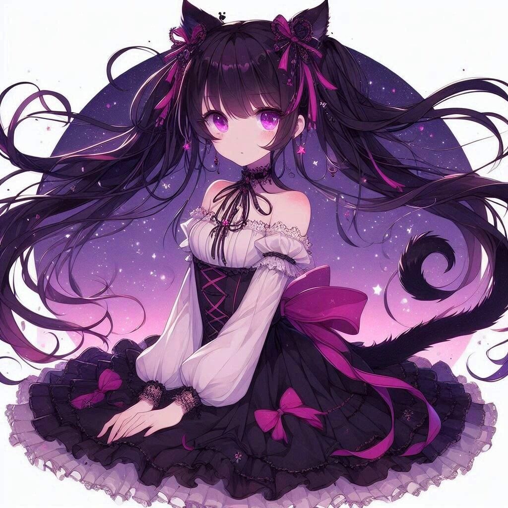 黒ゴスでロングスカートな、黒髪ツインテール少女★その1-2(8枚)