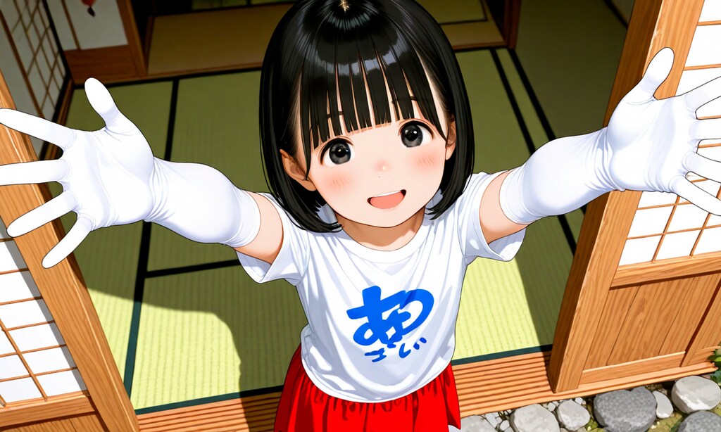 ながいてぶくろ！かってもらったの！