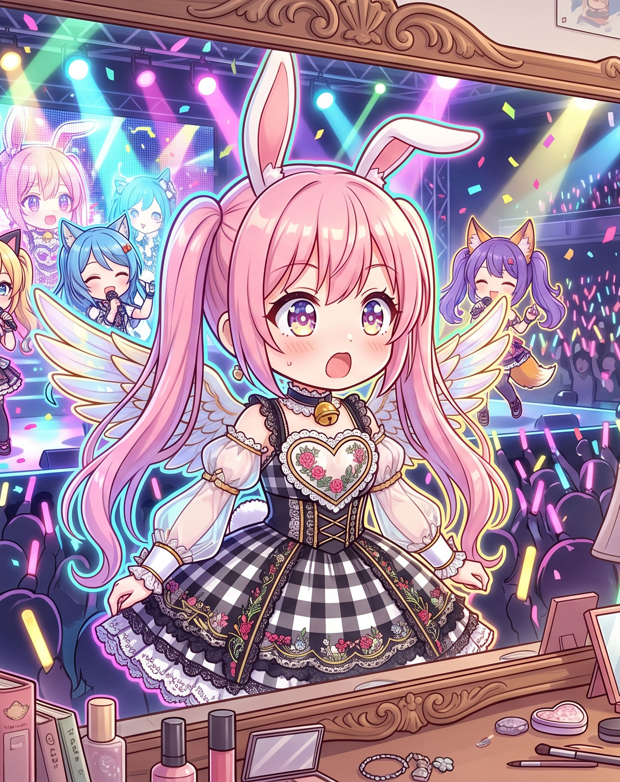 鏡の中のライブ。ディプティク左