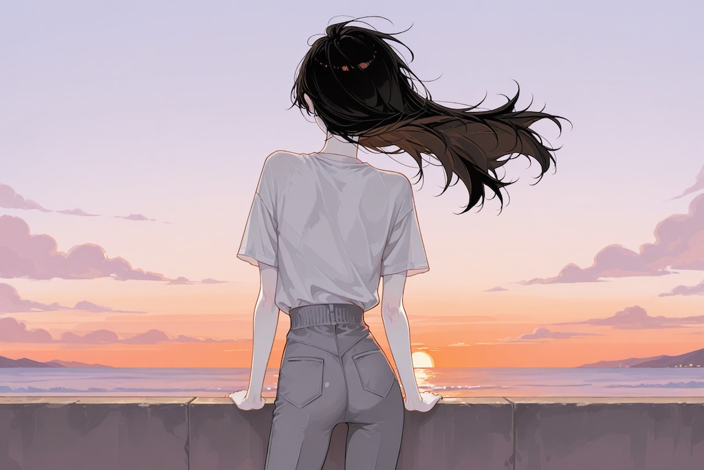 黒髪セミロング