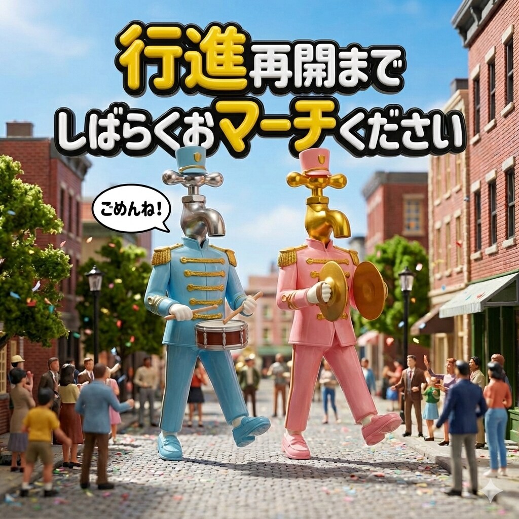 しばらくおマーチください