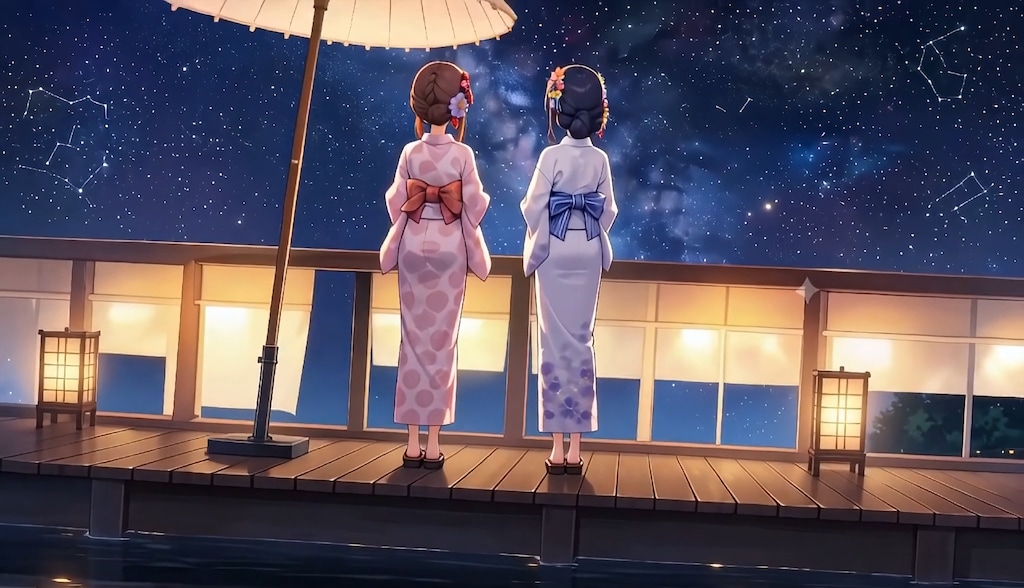 お題：星空（二人の織姫）ヾ(*´∀｀*)ﾉ動画あるよ