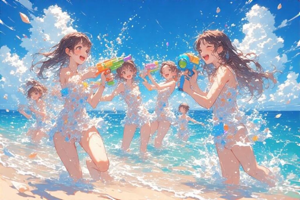 水溶性水着水合戦