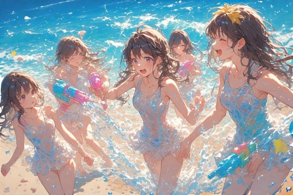 水溶性水着水合戦