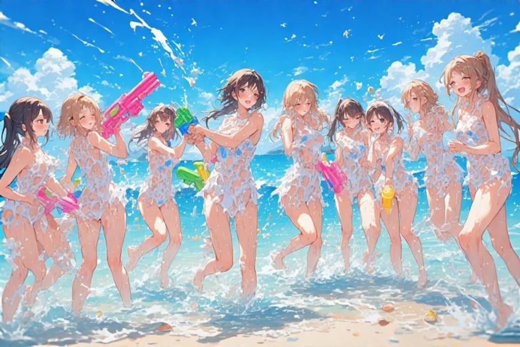 水溶性水着水合戦