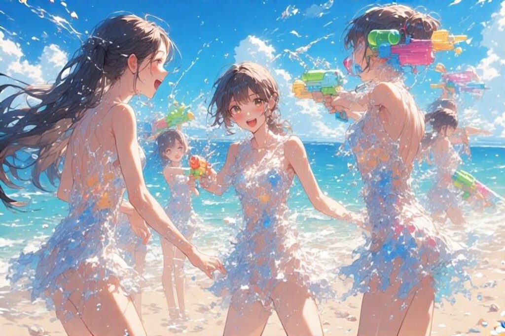 水溶性水着水合戦